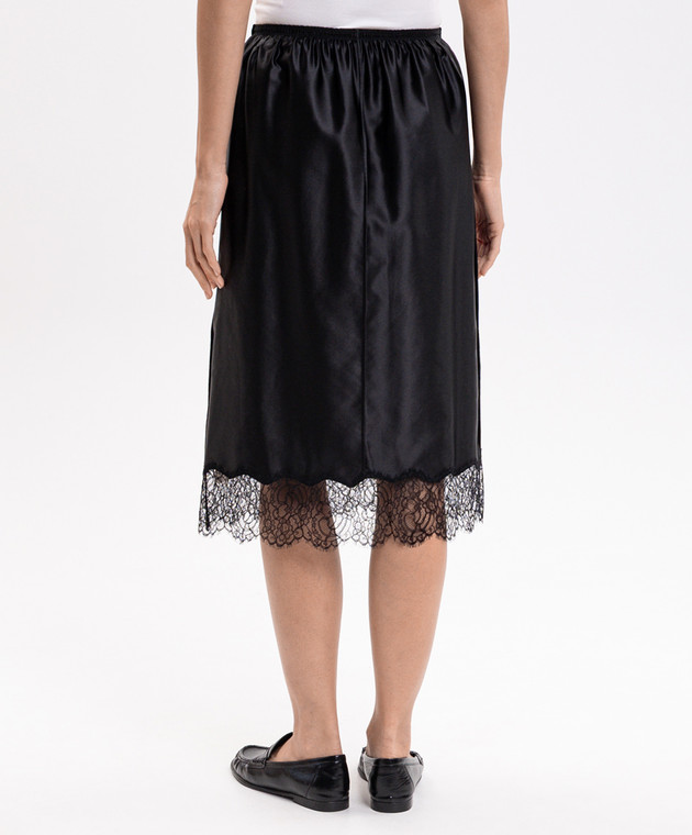 Carven Черная юбка с шерстью и шелком 6262K21045 изображение 4