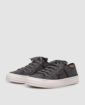 Brunello Cucinelli Серые кеды из шерсти MZ38G3328P