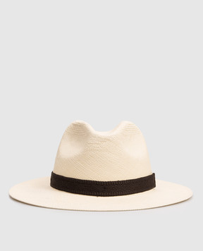 Stefano Ricci Бежевий солом'яний капелюх з емблемою MCV6100020GROAS