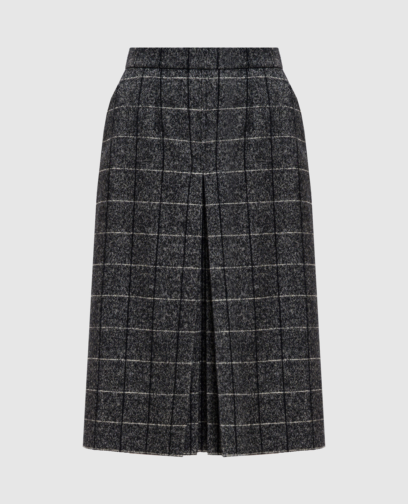 

Серая юбка с шерстью в клеточку, Серый, Юбки-а-силуэта