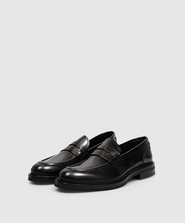 Dolce&Gabbana Черные кожаные глянцевые лоферы A30267A1203 изображение 2