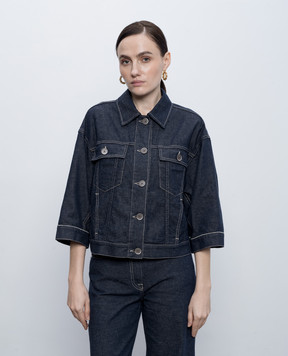 Peserico Синяя джинсовая куртка с льном S21559L1207934