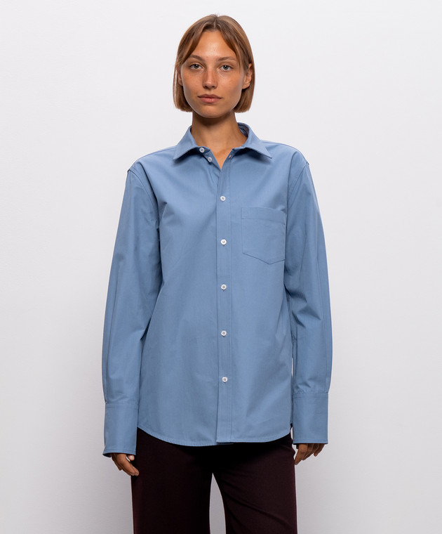 Victoria Beckham Блакитна сорочка Perry 1326WSH007513A зображення 3