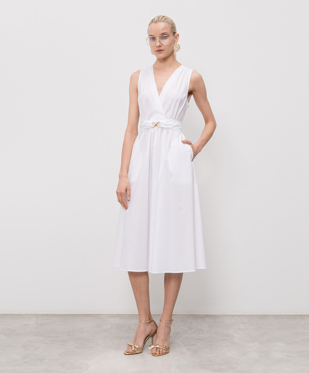 Twinset Біла сукня з металевим логотипом 261TT2161 зображення 2