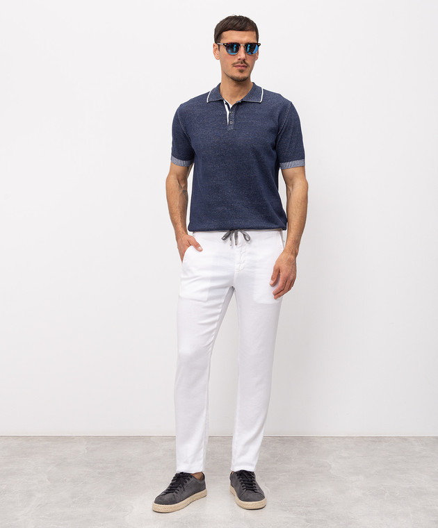 Marco Pescarolo Белые брюки с льном CARACCIOLO5302 изображение 2