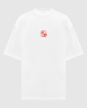 Vetements Белая футболка BIKER CROSS с принтом логотипа ME76TR178W