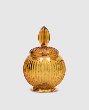 Treesseci Жовтий кришталевий органайзер для ватних дисків та паличок Elegance EL49AAMGD