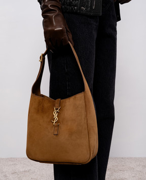 Saint Laurent Коричневая замшевая сумка LE 5À7 7139381U80W