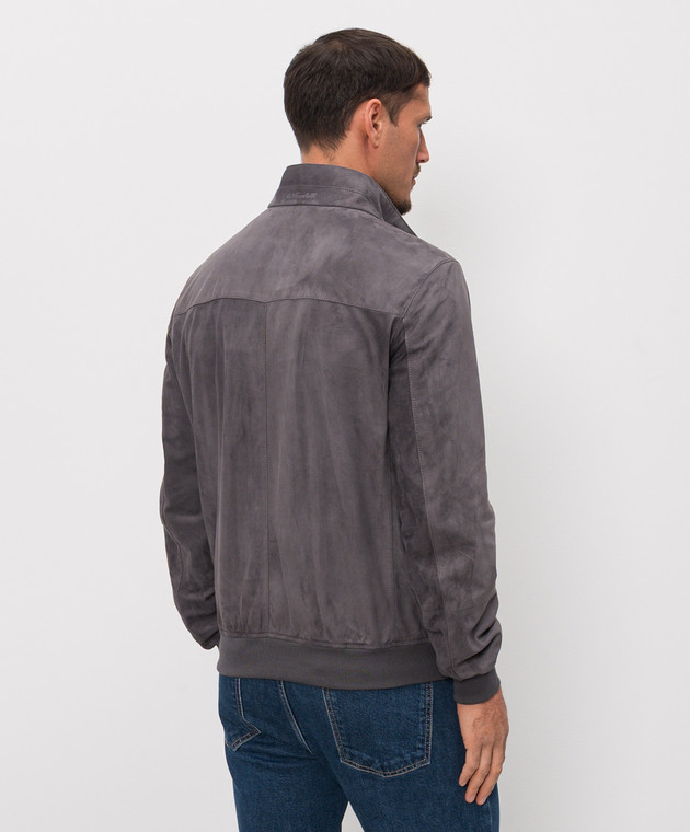 Enrico Mandelli Сіра замшева куртка 3T920A7608 зображення 4
