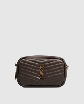 Saint Laurent Кожаная сумка кросс-боди MINI LOU цвета хаки 748849DV707