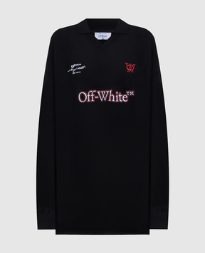 Off-White Чорна сукня з логотипом 2DF002F25FLE001