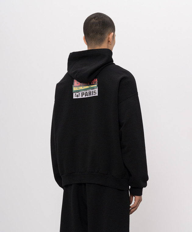 Balenciaga Чорне худі Bumper Stickers 871956TUVS8 зображення 4