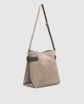 Brunello Cucinelli Серая замшевая сумка Essence MBDLD2743