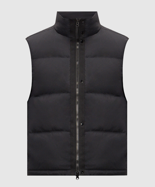 Stone Island Черный пуховый жилет с логотипом патча L2S15G100004S0483