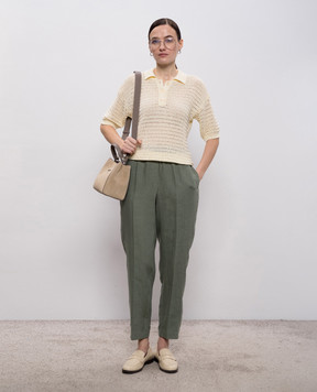 Peserico Желтый топ с воротником-поло S99120F0509110