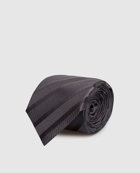 Brunello Cucinelli Серый галстук из шелка в полоску MR8460018P