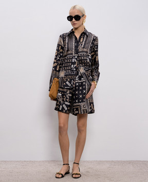 Momoni Чорні шорти Tumble із шовку MOST001MO01