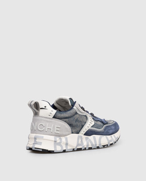 Voile Blanche Сині кросівки CLUB01 з вінтажним ефектом 0012017465183C67