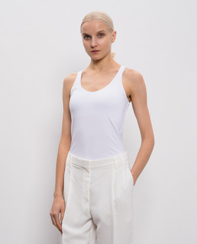 Brunello Cucinelli Белый топ с цепью мониль M0T18DO100