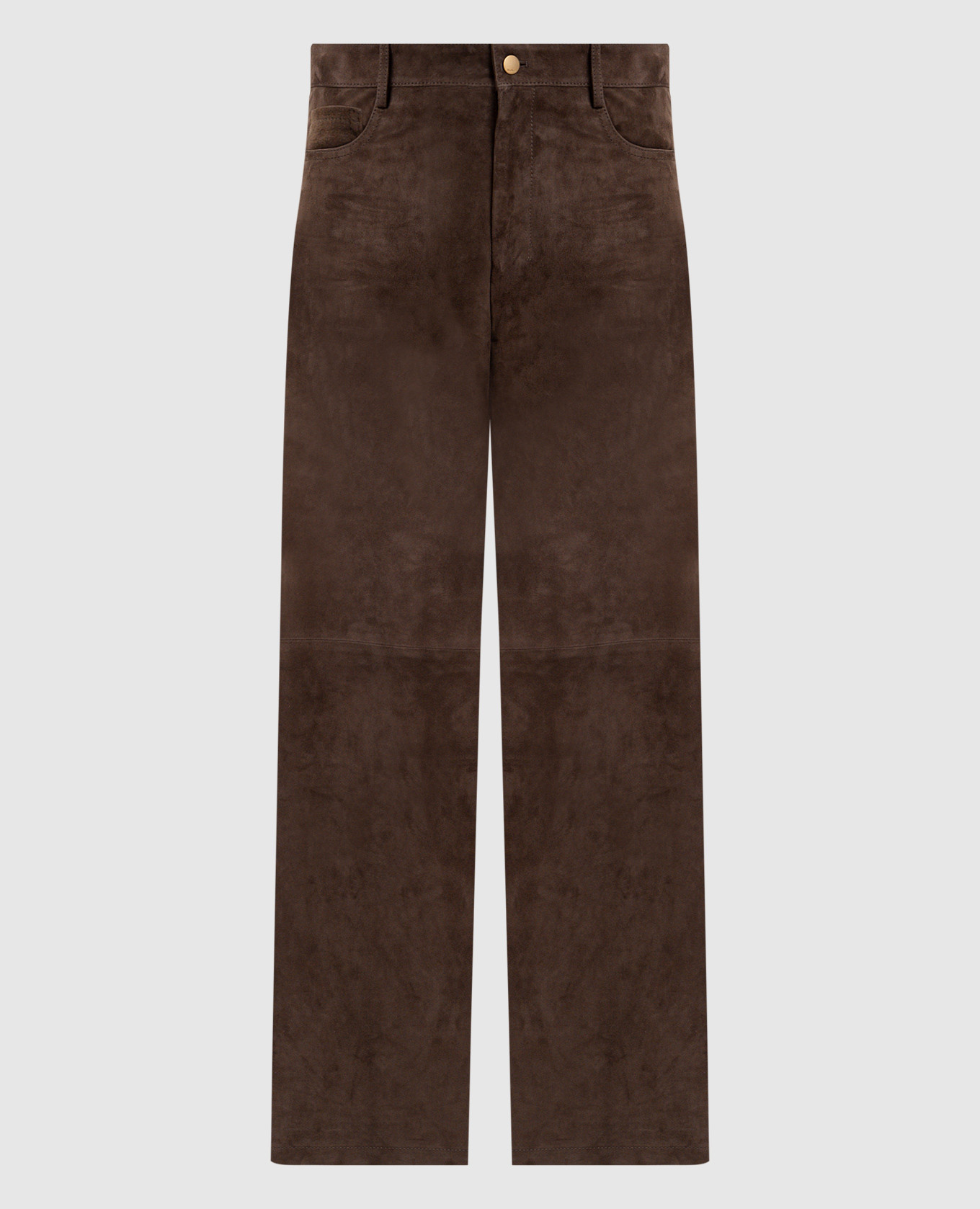 

Коричневые замшевые брюки FULMINE, Коричневый, Прямые брюки