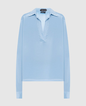 Tom Ford Блакитна блуза із шовку TS2144FAX881