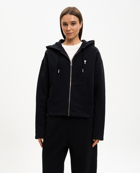 Ami Paris Чорна спортивна куртка з емблемою FSW783730