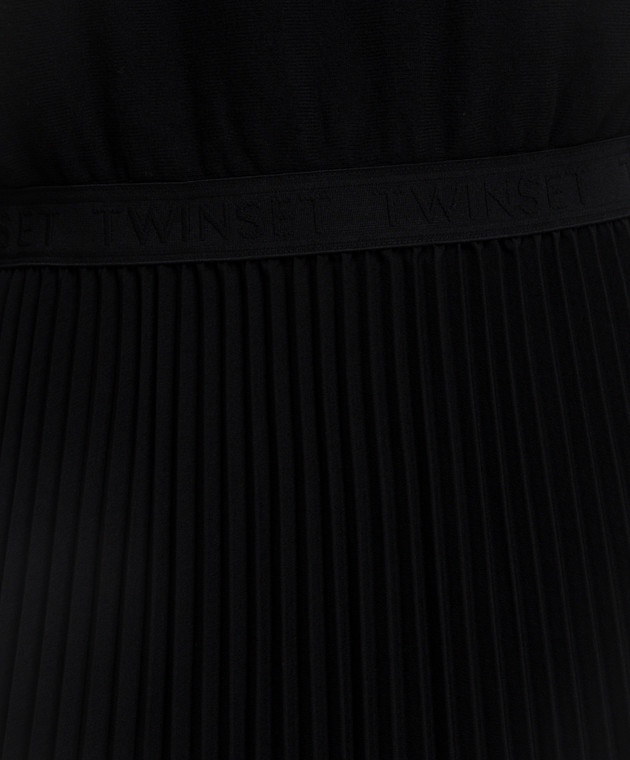 Twinset Черное платье с плиссированием 262TP3250 изображение 4
