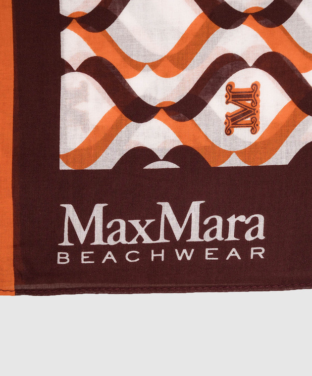 Max Mara Белое парео BCHELFI в контрастный принт BCHELFI изображение 3