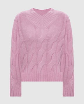 Allude Рожевий светр з кашеміру та шовку у візерунок 25577001