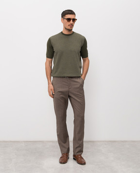 Stefano Ricci Зеленая футболка с шелком K616436G10F26106