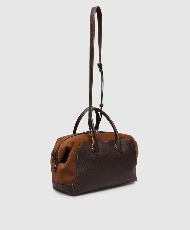 Gianni Chiarini Коричневая кожаная сумка-боулер Gemma BS12241COMMGRNCM изображение 3