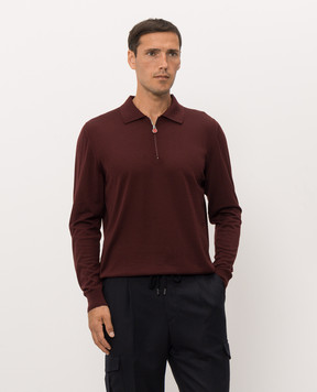 Kiton Бордовое поло из шерсти UMK0493