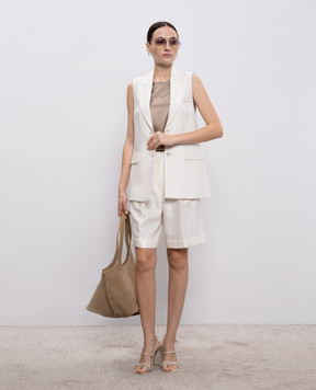 Peserico Білий жилет з ланцюжком моніль A0303203183