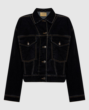 Momoni Черная флокированная джинсовая куртка 252MMOJA027252MO12