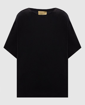 Momoni Черная блуза Gila из шелка MOBL005MO05