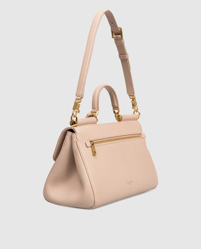 Dolce&Gabbana Розовая кожаная сумка My Sicily BB7782B7321
