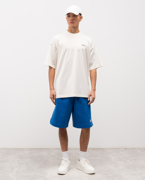 Vetements Бежевая футболка из хлопка с контрастным принтом ME76TR188Vm