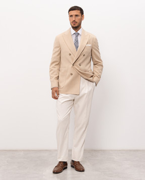Brunello Cucinelli Бежевый пиджак из шерсти верблюда MV4617BBDH