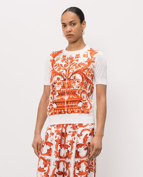 Dolce&Gabbana Топ із шовку кольору айворі FXXBATJBSP8