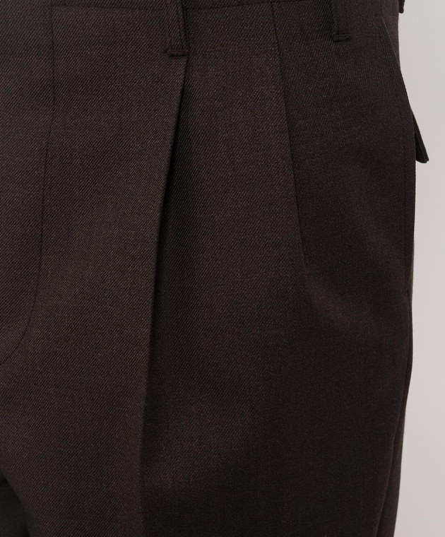 Brunello Cucinelli Коричневые брюки из шерсти ME267S2440 изображение 5