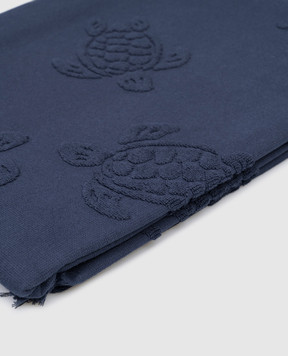 Vilebrequin Синее махровое пляжное полотенце с узором STHU1201