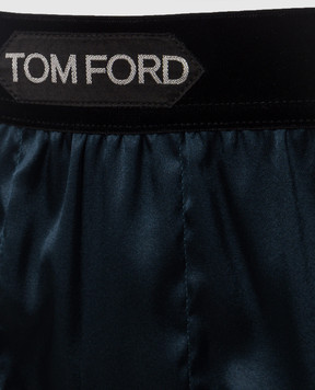 Tom Ford Синие трусы-боксеры из шелка T4LE41010