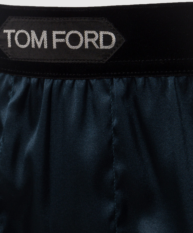 Tom Ford Синие трусы-боксеры из шелка T4LE41010 изображение 3