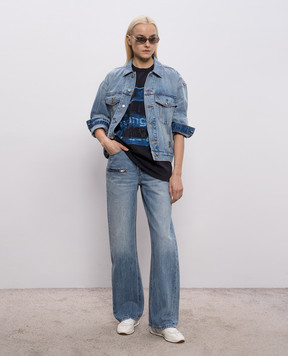 Alexander Wang Чорна футболка Crystal Graphic з кристалами UCC2261990