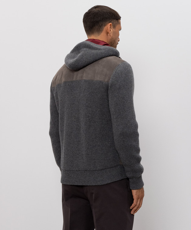 Brunello Cucinelli Серая комбинированная куртка MPCLF2053 изображение 4