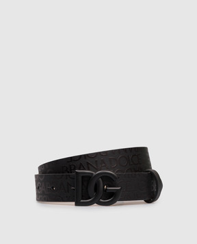 Dolce&Gabbana Дитячий чорний шкіряний ремінь з логотипом EC0083AI668