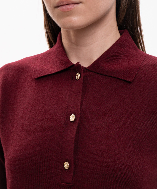 Max Mara Бордове поло POMPOSA із шовком та кашеміром SMMPOMPOSA зображення 5