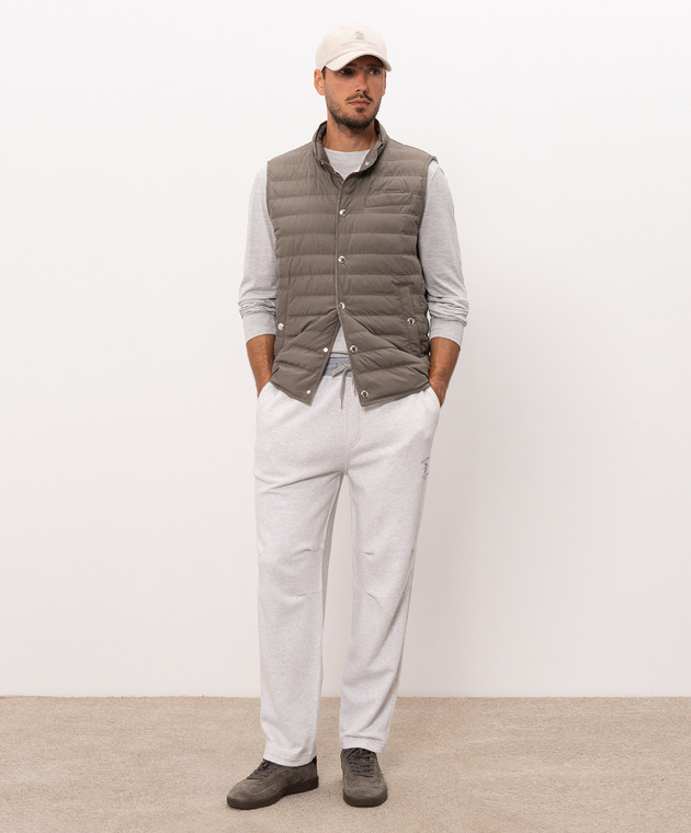 Brunello Cucinelli Сірий пуховий жилет MV4081711 зображення 2