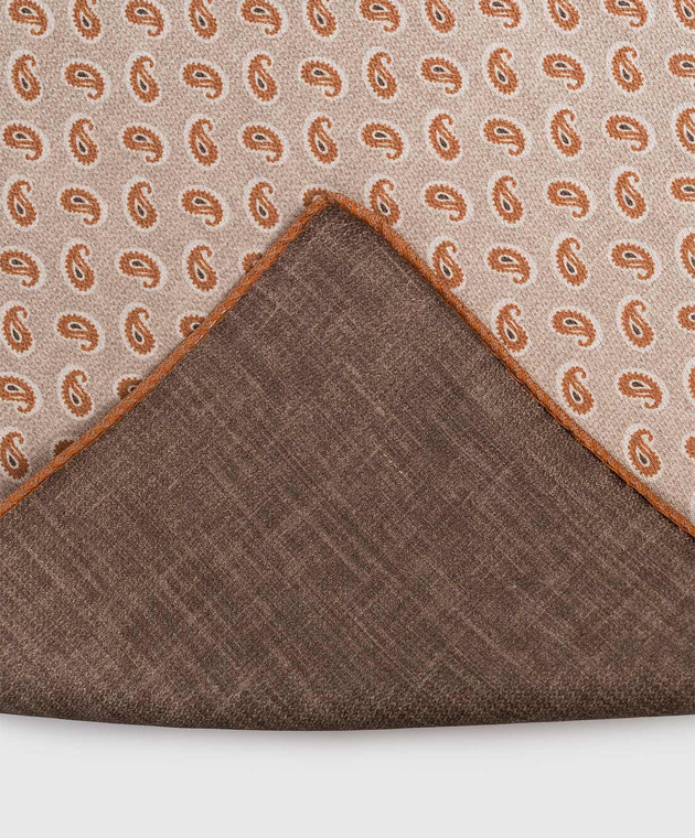 Pini Parma Двухсторонний бежевый платок-паше из шелка 60593702 изображение 3