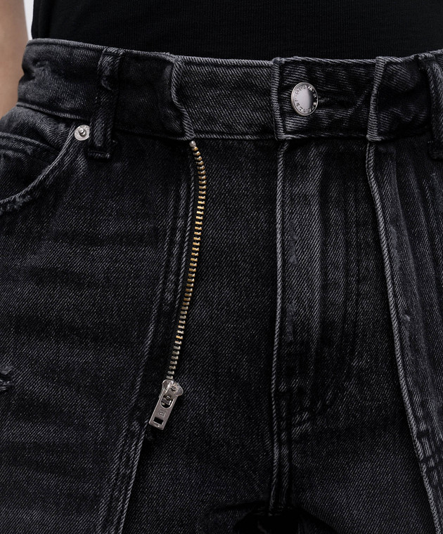 Alexander Wang Чорні джинсові шорти подвійної конструкції з проріхами 4DC2265154 зображення 5